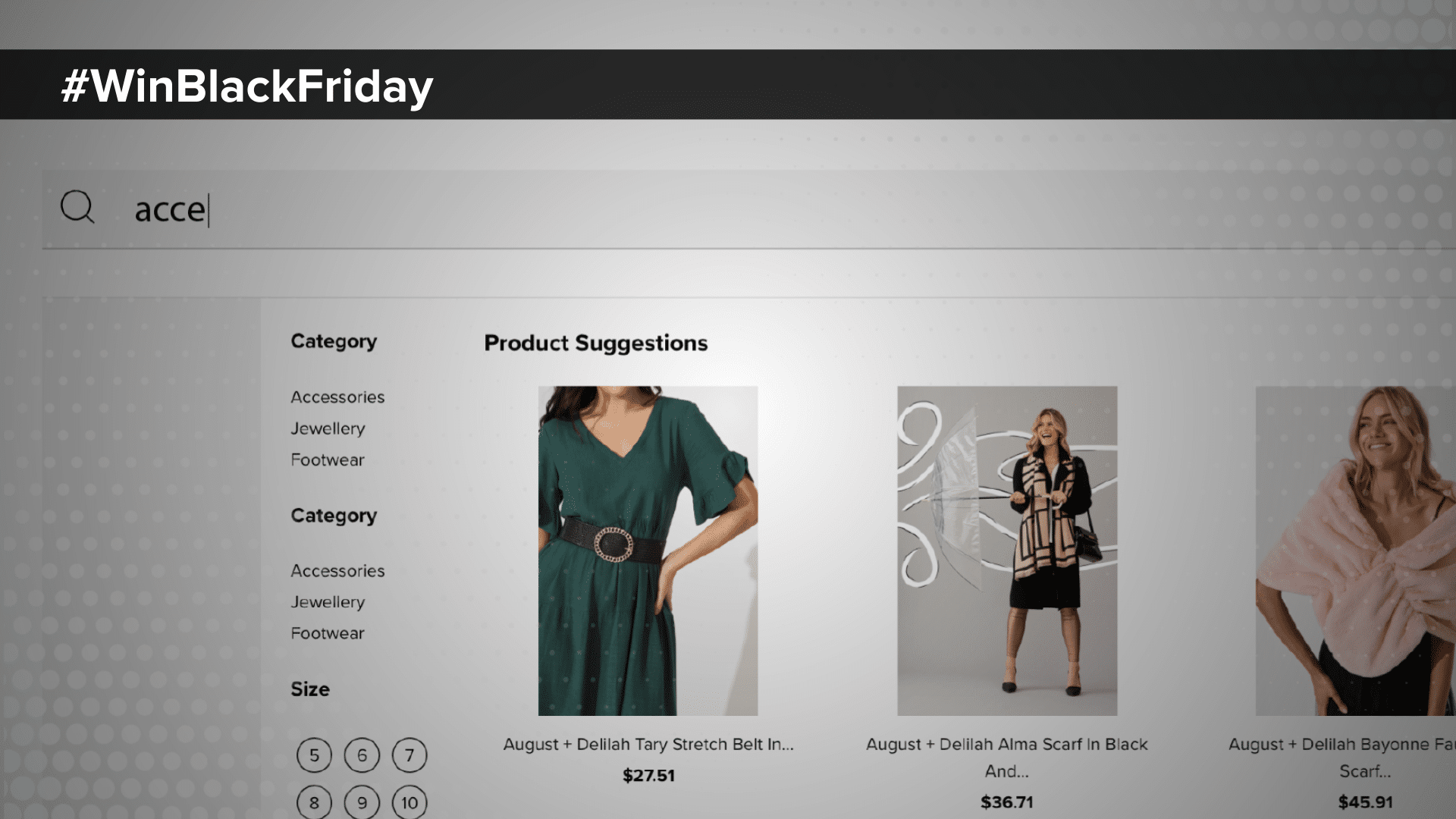 autocomplete essentials with autocomplete showing in search bar - product detail pages show various t-shirts for women