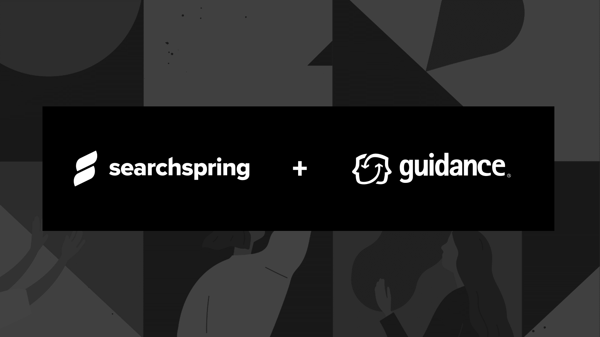 Searchspring + Guidance Partnership. Black background