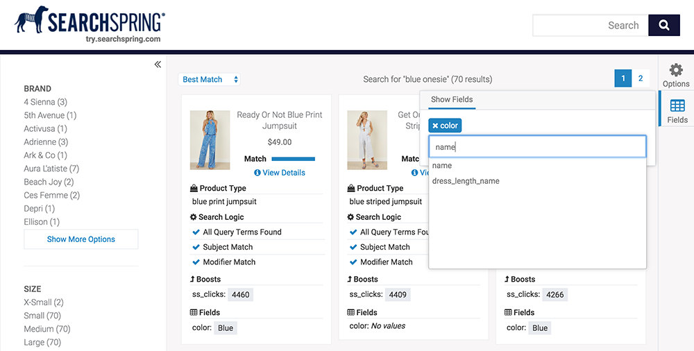 January 2018 searchspring search preview