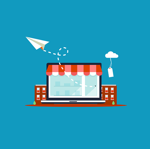 Black Friday 2021 - online shop with paper airplane flying out of it